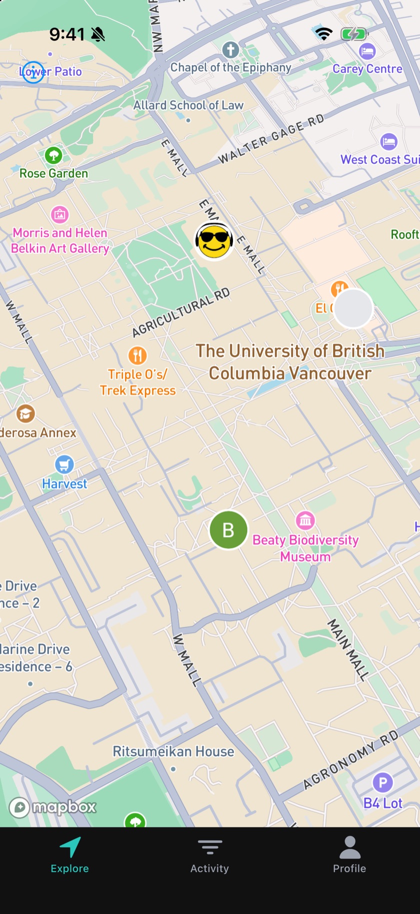 Upcoming walks on the campus map