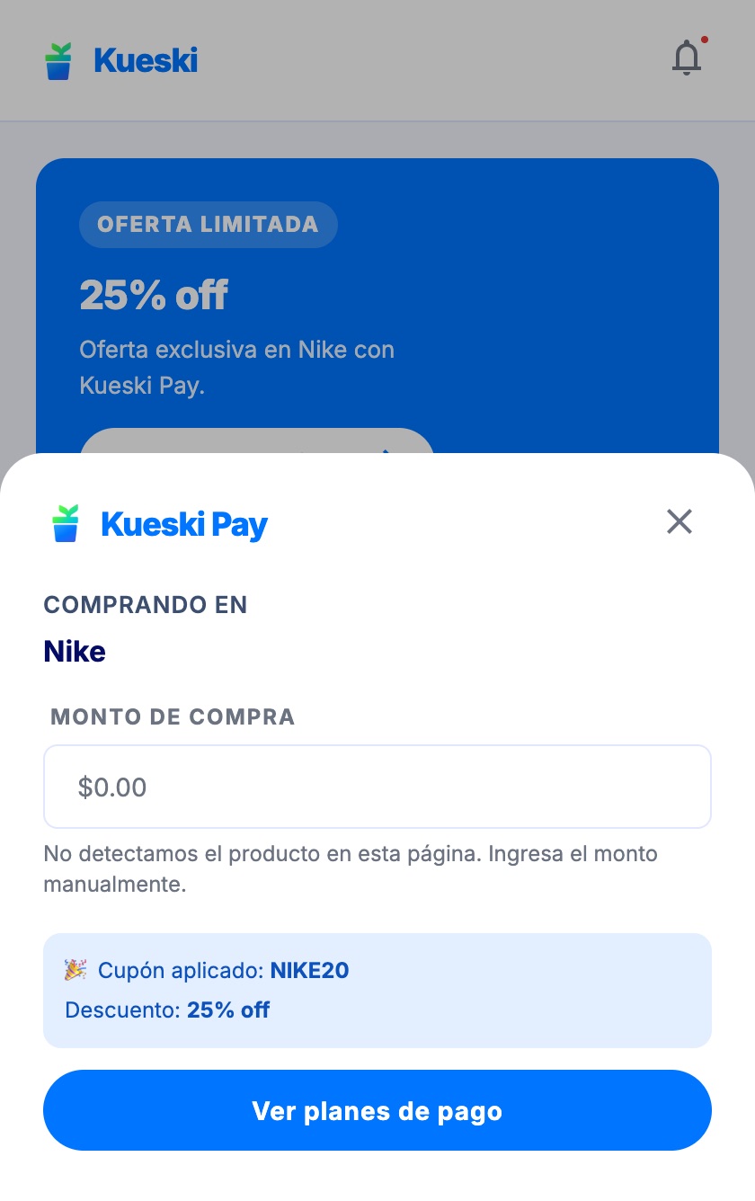 Checkout with the store's coupon already applied